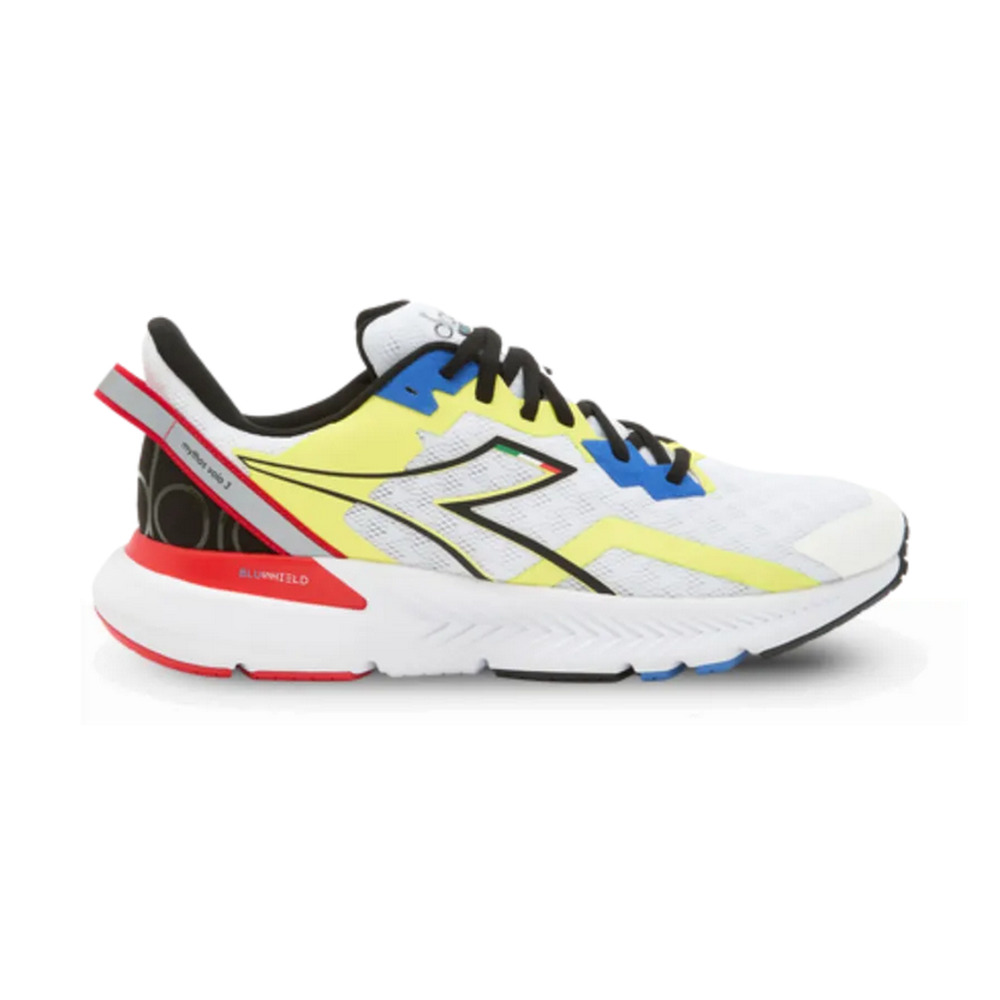 Diadora Men's Mythos Blushield Volo 3 White/Black/Yellow Fluo